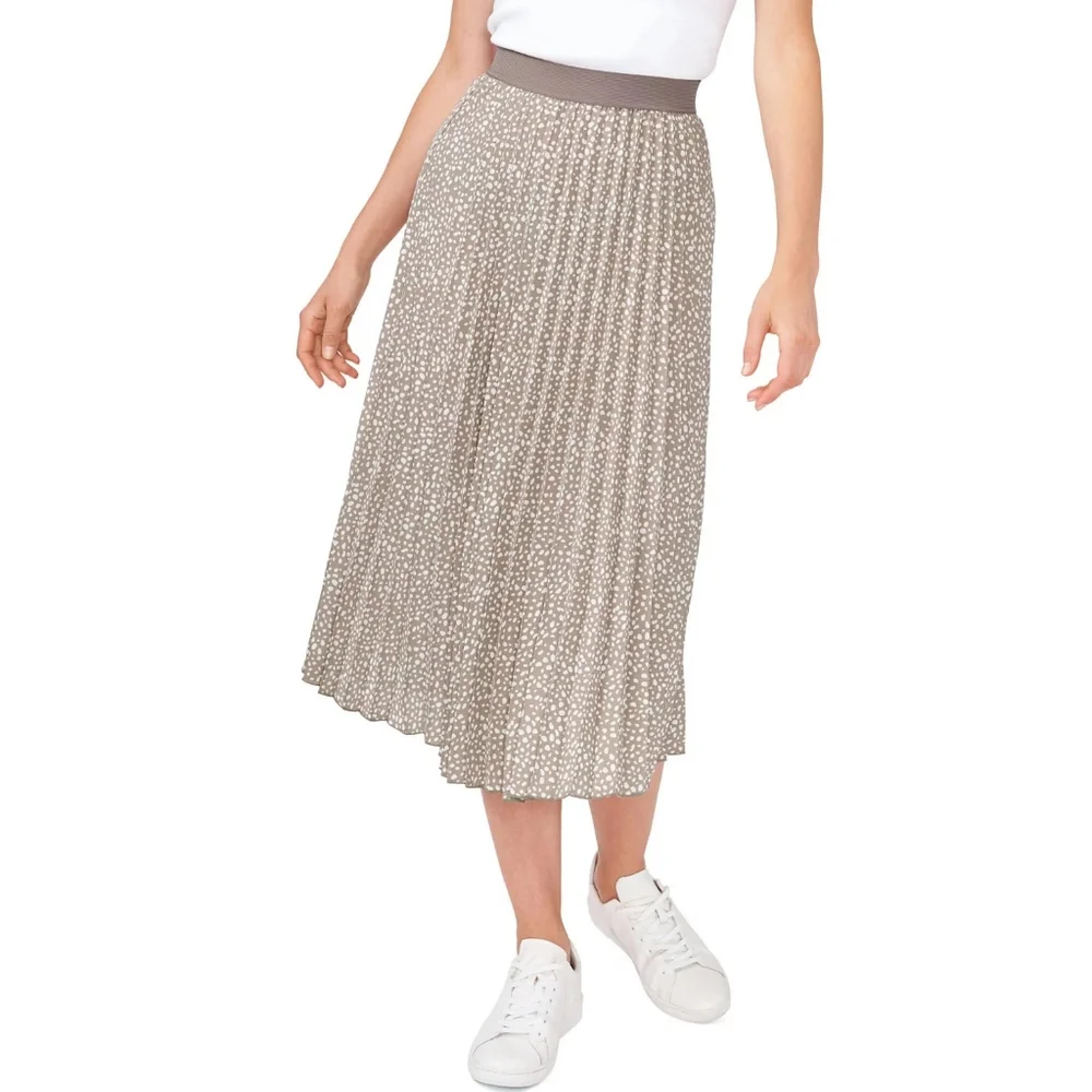 NWT Vince Camuto Womens Pull On Elastic Waist Pleated Midi Skirt - Picture 2 of 6